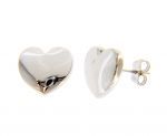 White gold heart earrings 14k (code S225057)
